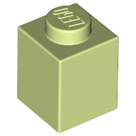 Lego kostka (kostička) 1x1, žluto zelená (6172766)